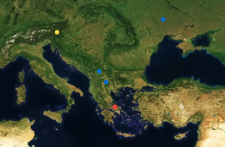 Map showing SAVANT monitored nickel production, Southern and Eastern Europe, 14th January 2026