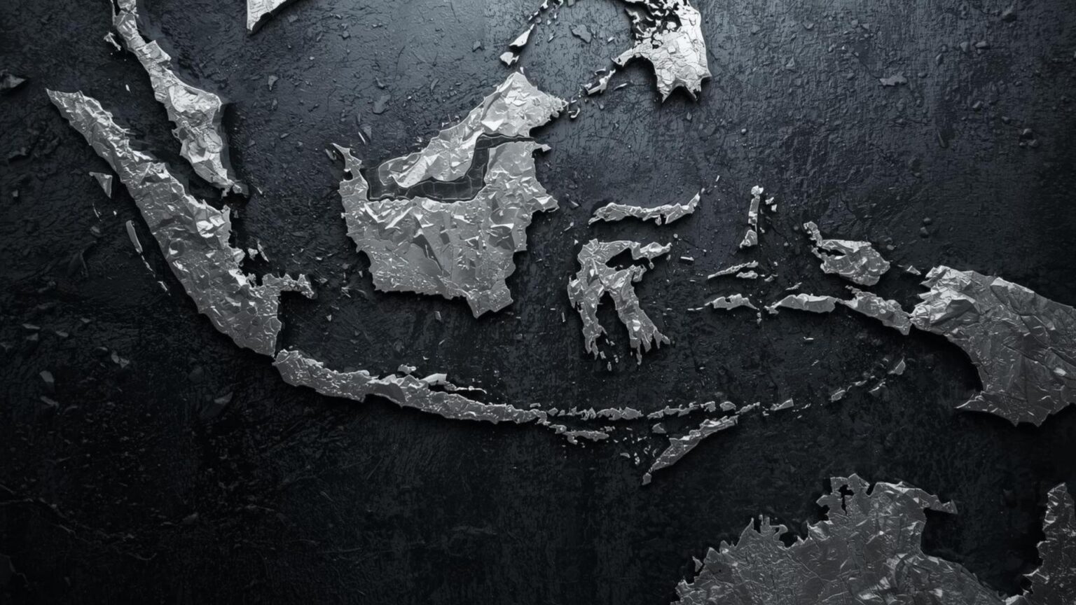 Map of Indonesia in the colour of Nickel